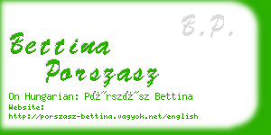 bettina porszasz business card